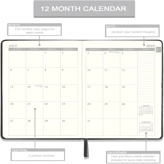 Planner 2025-2026 Weekly and Monthly with Stickers, 5.7" X 8.2", July 2025 - June 2026, 2025-2026 Calendar Planner, Pen Holder, Inner Pocket, 44 Notes Pages - Blue {5}