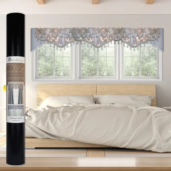 Scalloped Cornice-Valance Kit &ndash; Make Perfectly Shaped Window Treatments Without a Sewing Machine {1}