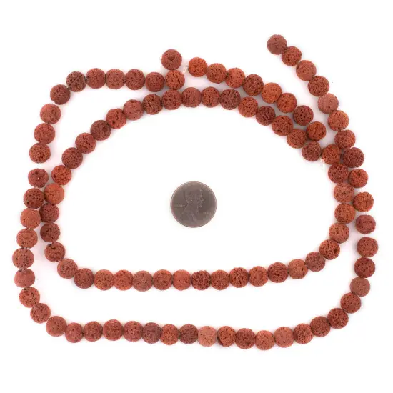 The Bead Chest Cinnamon Brown Volcanic Lava Beads (8mm) {2}