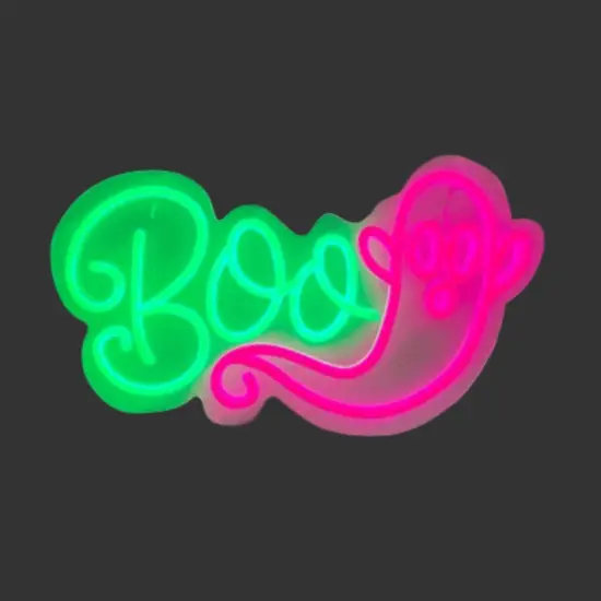 13" Boo Ghost Lighted Sign {1}