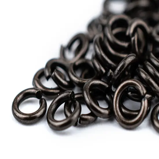 The Bead Chest Black 4mm Round Open Jump Rings, Pack of 100 {3}