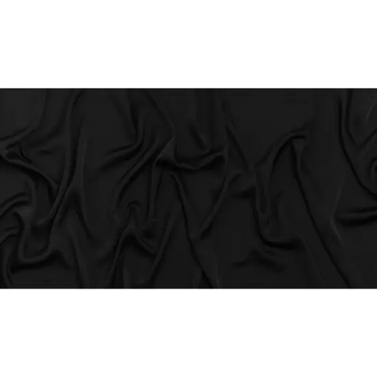 1 Yard Black Hammered Polyester Satin 56" Width Designer Deadstock Fabric {3}