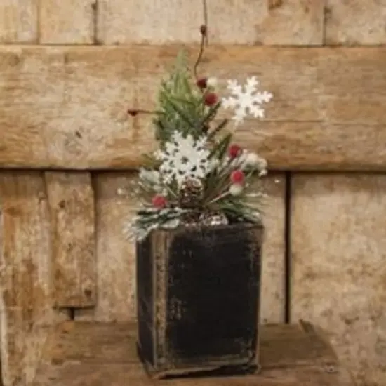 12&rdquo; High Country Snowy Pine Sugar Berry and Snowflake Pick with Sturdy Brown Wrapped Stem {2}