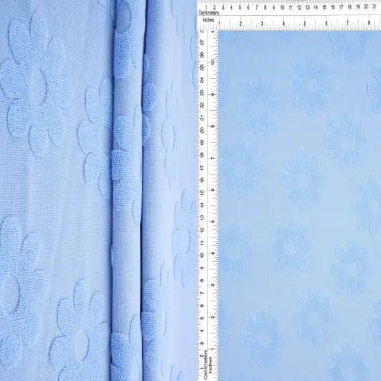 1 Yard Floral Daisy Towel Jacquard Fabric Stretch Polyester Spandex 58/60 Inches Wide PINK NEW {4}