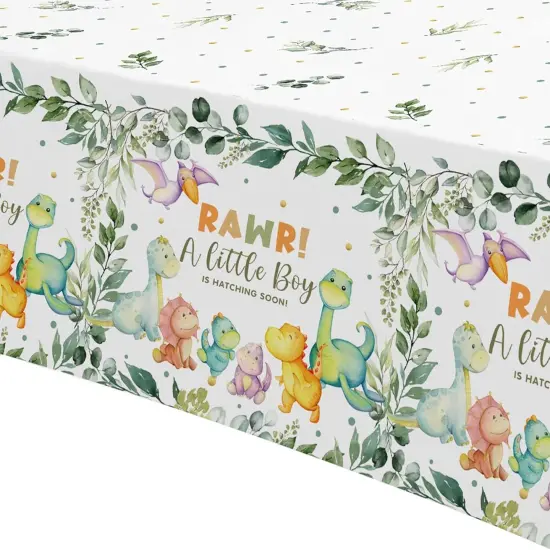 Dinosaur Baby Shower Decorations Tablecloth {2}