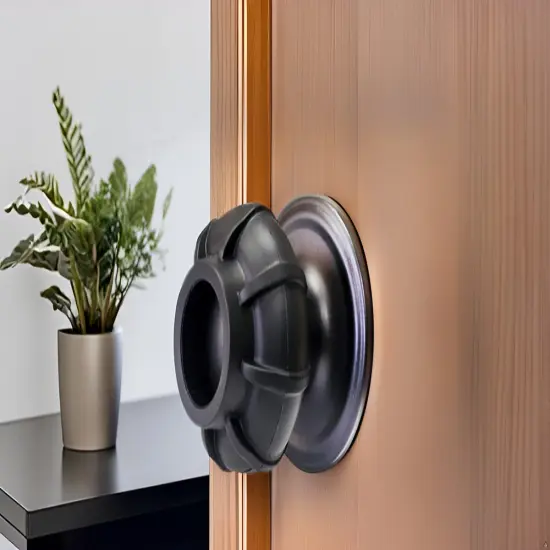 Enjoy Cover | Door Handle Grip Doorstop Knob Stopper Cover, Set of 2 Door Knob Grips Universal Size Protects Walls from Dents and Damage Black {2}