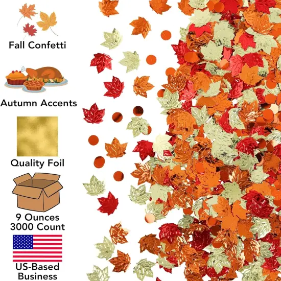 Autumn Leaves Confetti, Bulk Party Foil, 3,000-Count {2}