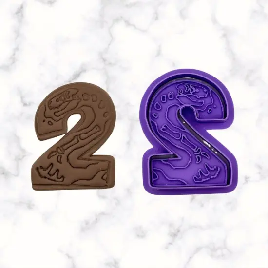 Dinosaur Number 2 Cookie Cutter and Stamp {4}