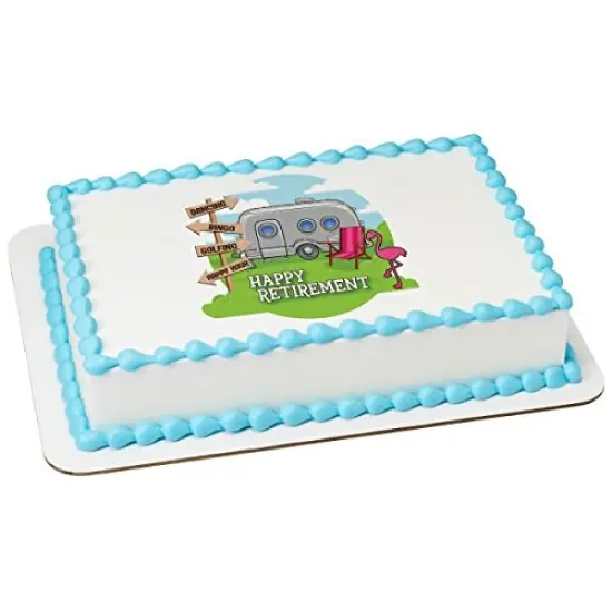Happy Retirement Edible Icing Image Cake or cupcake topper {1}