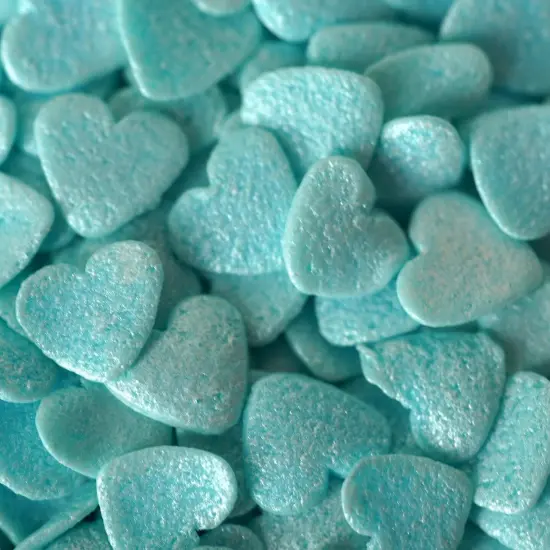 Krazy Sprinkles - Blue Pearl Hearts (1/2 Cup, 1x Jar) for Cakes, Ice Cream & Cookies {1}