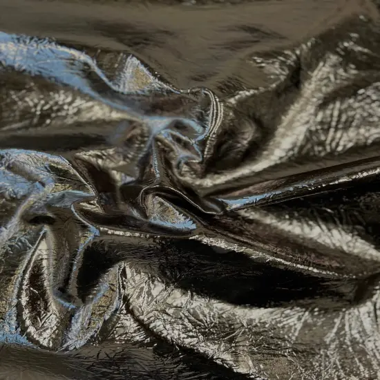 1 Yard Chrome Reflective Vinyl Fabric For Handbags Upholstery Wallets Crafts 54 Inch Width Charcoal Iridescent {3}