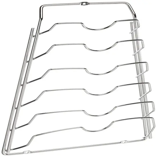 Organize It All Wall Cabinet Door Mounted Pot Lid Rack | Metal Wire | Dimensions 10.63" x 4.00" x 16.63" | Kitchen Storage | Sliver {1}