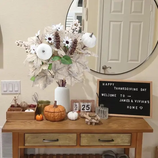 2 Pcs Artificial Maple Leaves Stems {2}