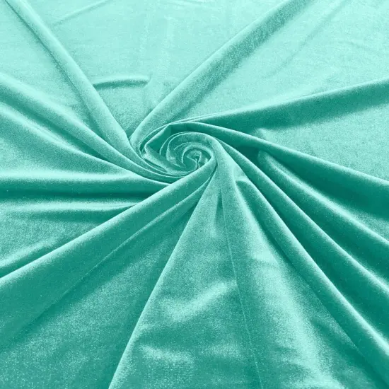 1 Yard Premium Stretch Velvet Fabric Apparel Crafting Material 58/60" Wide Jade {1}