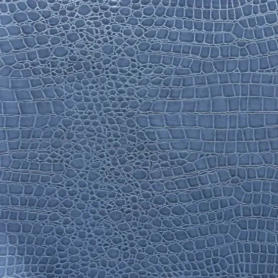 1 Yard Faux Crocodile Vinyl Fabric For Upholstery Handbags Wallets Crafts 54 Inch Width Denim Blue {1}