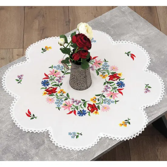 VervacoCountry House Shaped Topper Stamped Embroidery Kit Multi {1}