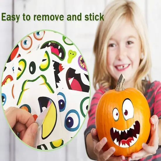 48 Pack Halloween Pumpkin Stickers Decorating Craft {4}