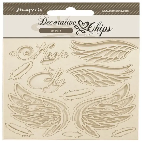 Stamperia Decorative Chips 5.5"X5.5"-Wonderland Wings {1}
