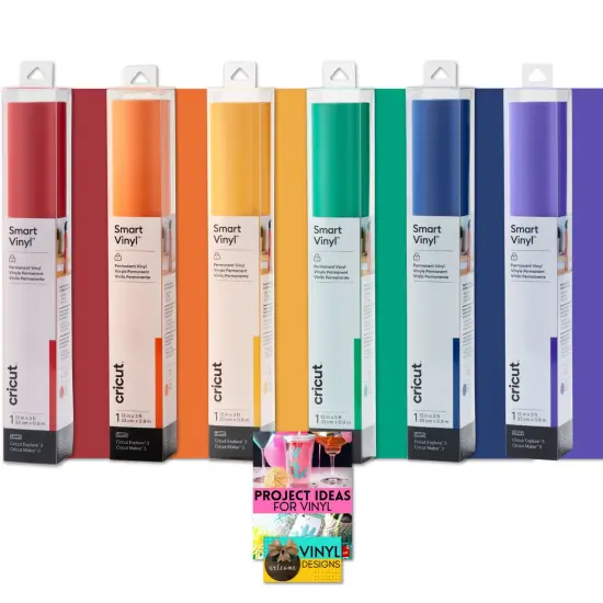Cricut Smart Vinyl 12" x 3' Rainbow Adhesive Vinyl Rolls Bundle, 6 Count {1}