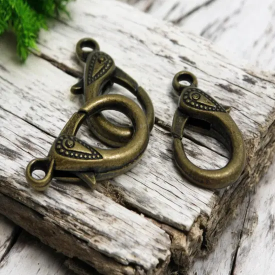 *10* 31x16mm Antique Bronze Lobster Clasps {2}