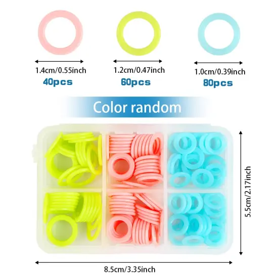 180 Pieces Knit Knitting Random Colored Stitch Markers Rings(S/M/L), Crochet Locking Stitch Markers Knitting Stitch Counter Needle Clip with Storage Box {1}
