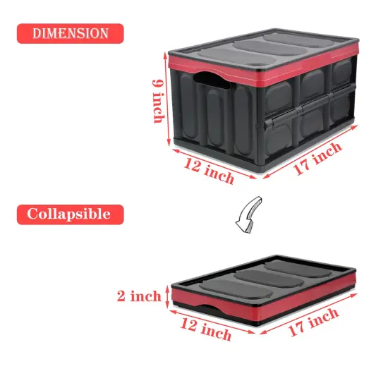 30 Liter Collapsible Storage Bin with Lid, Durable Plastic Folding Storage Crate, Stackable Storage Box Organizer Container for Keepsake Toy Photos Office Nursery Wardrobe Bookshelf etc. {1}