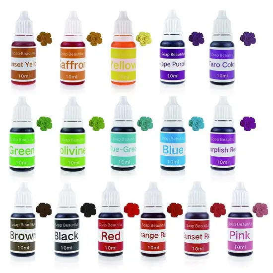 16 Colors Bath Bomb Soap Dye-16 Liquid Colors for Soap Coloring-Gluten Free for Crafting/DIY Slime-Clay-Bath Bomb-Bath Salt-Soap {1}