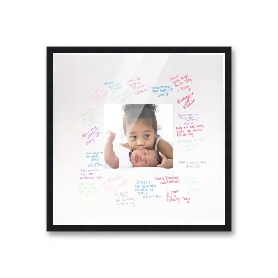 Autograph Black Wood Frame with Squre White Mat - Perfect for Event Signatures, Full-Color Pen Set Included - 3 Sizes Available {2}