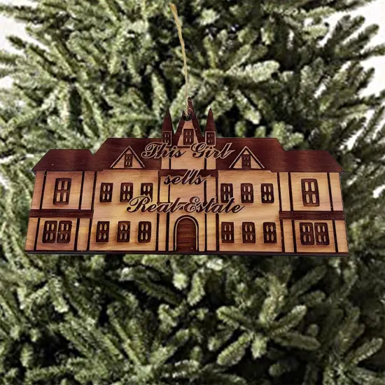 This Girl Sells Real Estate HOUSE - Cedar Ornament {3}