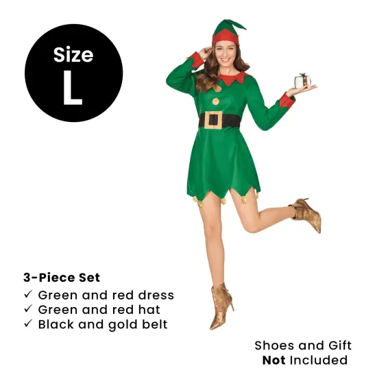 Northlight Red and Green Woman's Elf Christmas Costume - Large {6}