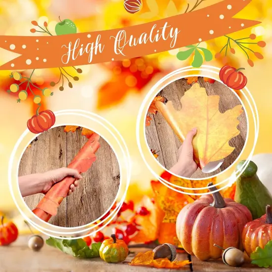 8 Pieces Thanksgiving Fall Maple Leaf Placemats - 11 x 15.7 Inch {5}