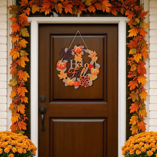 Hello Fall Wreaths Wooden Welcome Signs (Multicolor) {3}
