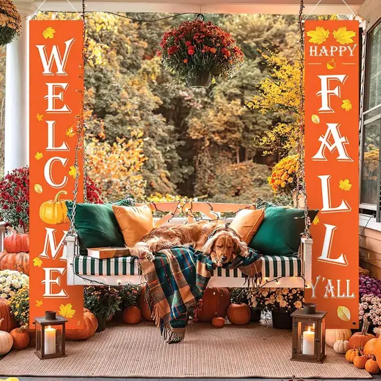 Welcome Fall Decor Porch Banner (WELCOME FALL) {3}