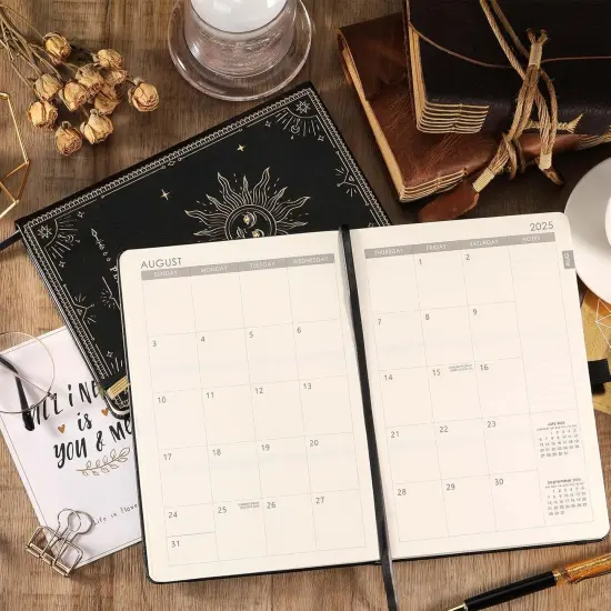 Planner 2025-2026 - Academic Planner 2025-2026, July 2025 - June 2026, 5.75" x 8.25", Weekly and Monthly, Faux Leather with Back Pocket & 40 Notes Pages - The Sun {3}