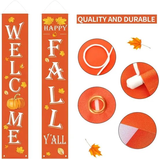 Welcome Fall Decor Porch Banner (WELCOME FALL) {4}