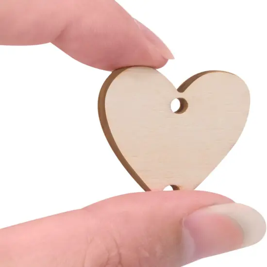 200 Pieces in Total, Wooden Circles Wooden Heart Tags (Set 1) {4}