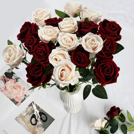 45 Pcs Rose Artificial Flowers Bouquet Floral {3}