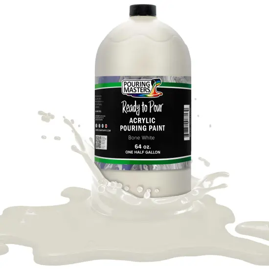 Pouring Masters Bone White Ready to Pour Acrylic Pouring Paint - Premium 64-Ounce Pre-Mixed Fluid Acrylic Paint - Fluid Art Supplies for Canvas, Wood, Paper, Tile & Rocks {1}