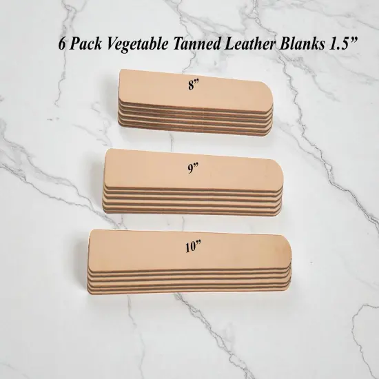 1.5" Vegetable-Tanned Leather Blanks &ndash; DIY Bracelets & Custom Wristbands (6 Pack) {5}