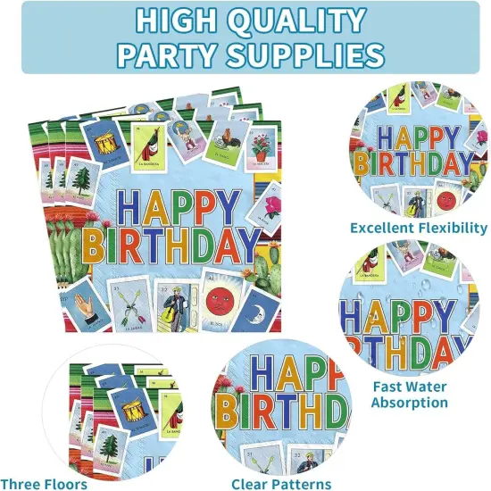 96Pcs Mexican Party Decorations Mexican Card Party Plates Disposable 350GSM Mexican Fiesta Party Tableware Set for Fiesta Birthday Party Carnival Cinco De Mayo Taco Party Decorations, Serves 24 {5}