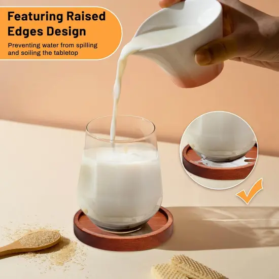 Wooden Coasters Set of 6 with Holder {5}