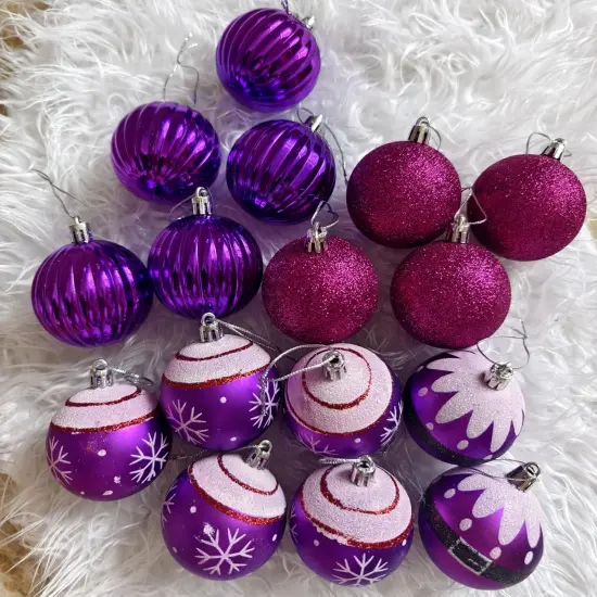 Purple Christmas Ornaments Ball Decorations {5}
