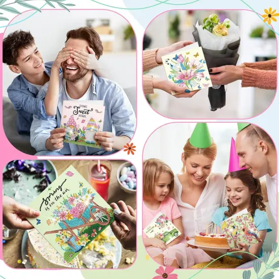 12 Pack Spring Diamond Painting Greeting Card Kits {5}