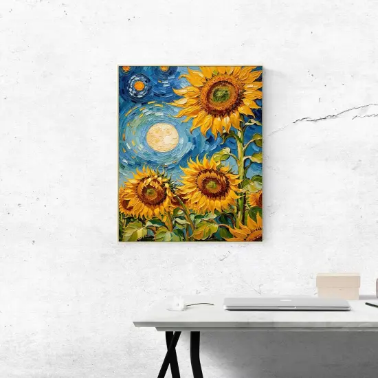 Sunflower Paint By Numbers Kit For Adults, Sunflowers Flower Adult Paint By Number Kits For Beginner Acrylic On Canvas Diy Oil Painting Adults' Paint-By-Number Kits Home Room Decor Gift 16x20 Inch {4}