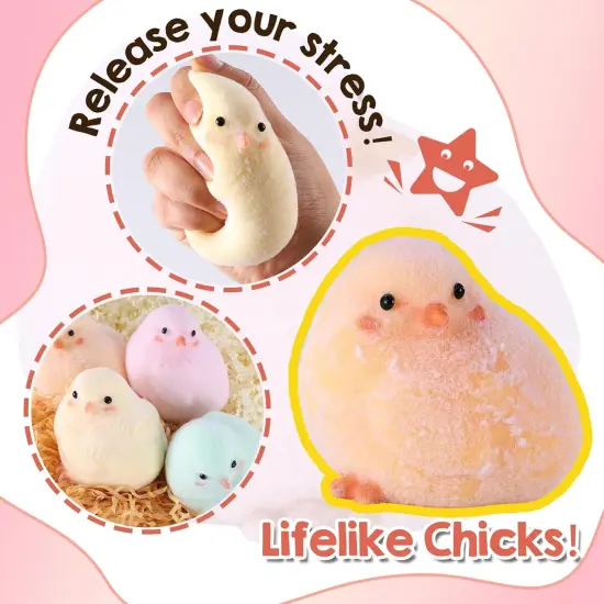 LET'S RESIN 4 Pcs Chicks Silicone Molds for Taba Squishy, Cute Animal Molds for Squishy Maker, Resin Casting, Effortless Demolding for Stress Relief DIY Decompression Gift Home Decor {4}