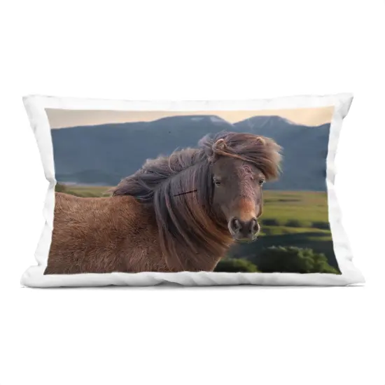 Stupell Industries Windblown Mare in Mountain Valley Decorative Printed Pillow design by Steve Toole, 14 x 7 x 20 {1}