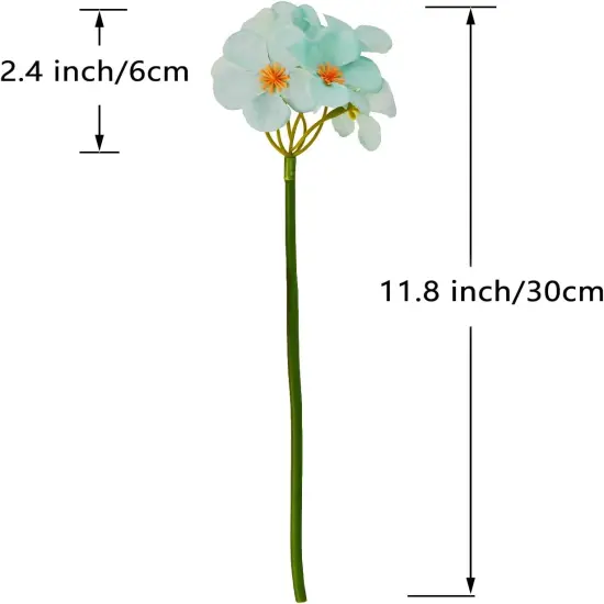 Summer Floral Arrangement &ndash; Faux Hydrangea Artificial Bouquets, 14 Stems Fake Small Silk Flowers for Vase, Wedding and Baby Shower Centerpieces {2}