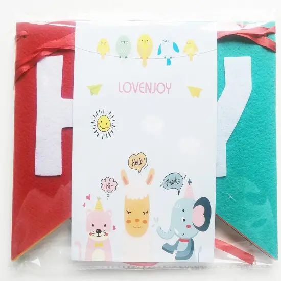 Assembled Happy Birthday Banner Rainbow Bunting Decorations, Durable Felt Fabric {5}