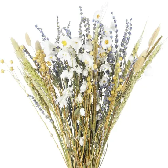 Dried Flowers Bouquet Dried Daisy Flowers Natural Lavender Bundles Dried Gerber Daisies Flowers Bunny Tails Wheat Stalks Floral Arrangements {1}