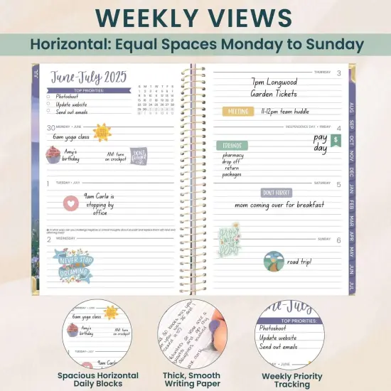 bloom daily planners 2025-26 Academic Planner, Hard Cover, 5.5" x 8.25", Mystical Mountains {5}